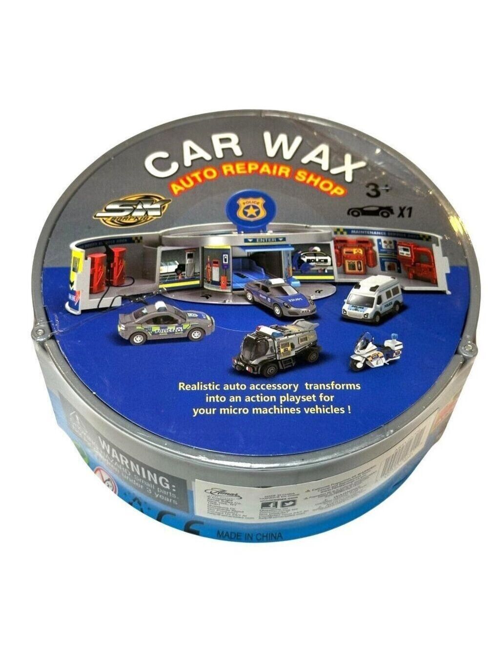 Car Wax Auto Repair Shop Police Playset Sealed Realistic Mini Accessories Gift